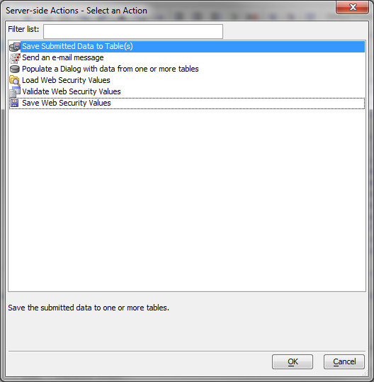 Server Side Actions Select An Action